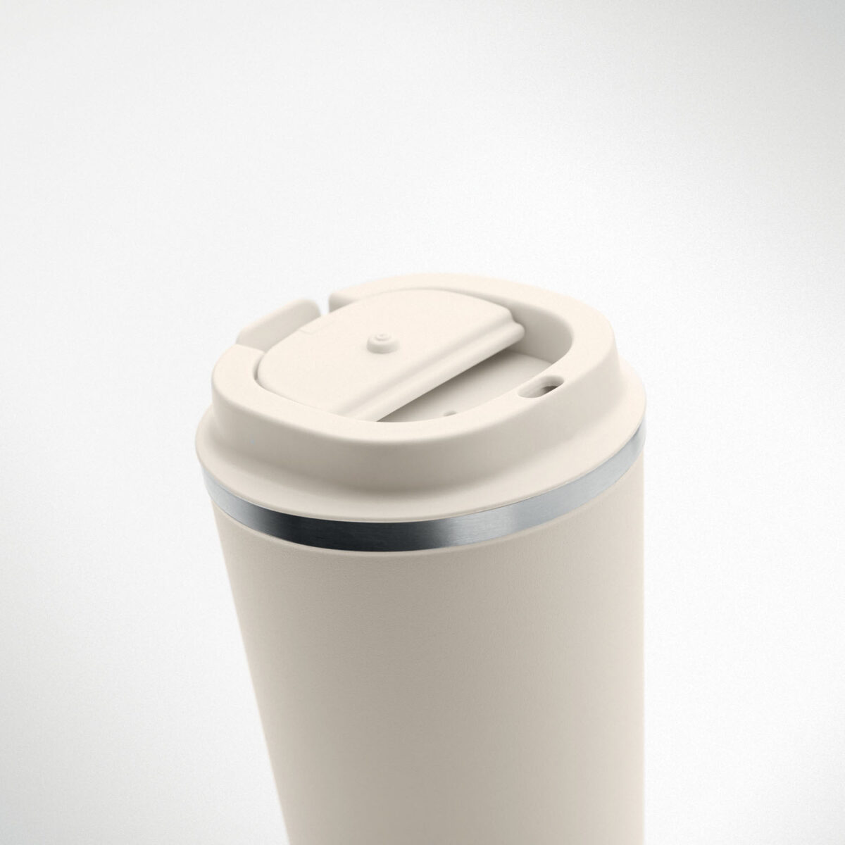 thermos en acier inox <b>Gobelet en acier inoxydable à double paroi</b> de <b>350 ml</b> avec <b>couvercle en PP</b>, dimensions <b>8,5 x 8,5 x 14 cm</b> pour un poids de <b>293 g</b>. <b>Étanche</b>, <b>isotherme</b> et compatible <b>lave-vaisselle</b>, disponible en <b>Beige</b>, <b>Blanc</b>, <b>Bleu</b>, <b>Métal</b>, <b>Noir</b> et <b>Vert</b>. Personnalisation par <b>gravure laser</b>, <b>gravure laser 360°</b>, <b>impression numérique 360° (quadri)</b> ou <b>sérigraphie circulaire (1 couleur)</b> avec <b>zones de marquage</b> dédiées sur le corps du gobelet.