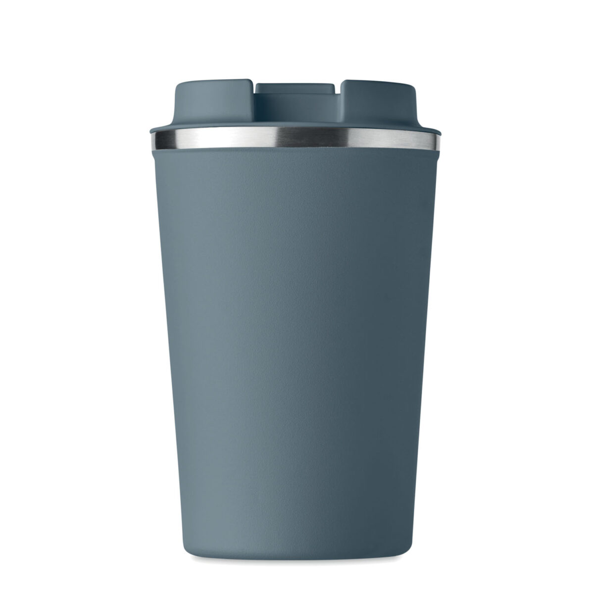 thermos en acier inox <b>Gobelet en acier inoxydable à double paroi</b> de <b>350 ml</b> avec <b>couvercle en PP</b>, dimensions <b>8,5 x 8,5 x 14 cm</b> pour un poids de <b>293 g</b>. <b>Étanche</b>, <b>isotherme</b> et compatible <b>lave-vaisselle</b>, disponible en <b>Beige</b>, <b>Blanc</b>, <b>Bleu</b>, <b>Métal</b>, <b>Noir</b> et <b>Vert</b>. Personnalisation par <b>gravure laser</b>, <b>gravure laser 360°</b>, <b>impression numérique 360° (quadri)</b> ou <b>sérigraphie circulaire (1 couleur)</b> avec <b>zones de marquage</b> dédiées sur le corps du gobelet.