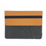 Etui d'ordinateur portable personnalisable en cuir recyclé et feutre