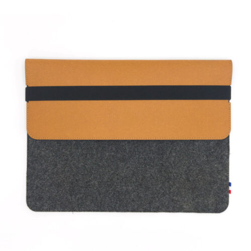 Etui d'ordinateur portable personnalisable en cuir recyclé et feutre