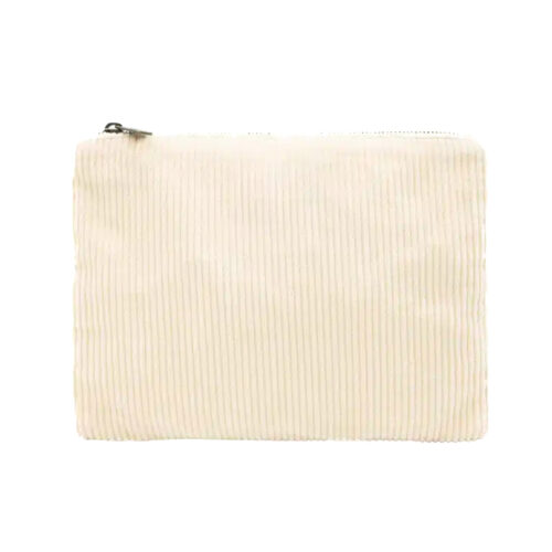 Grande pochette à fermeture éclair en velours côtelé biologique