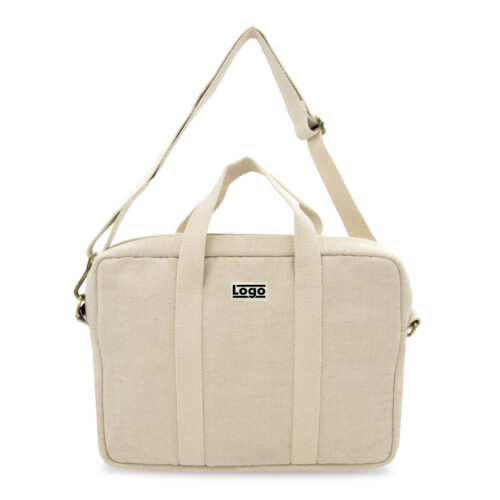 Sac Ordinateur en jute biologique avec bandoulière et poignées - 15 pouces – vue 2