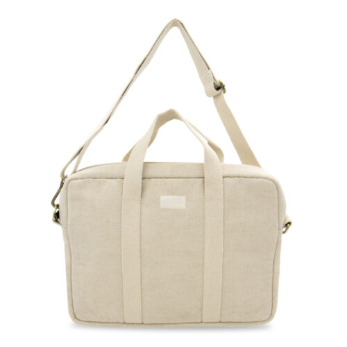 Sac Ordinateur en jute biologique avec bandoulière et poignées - 15 pouces