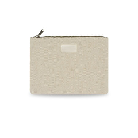 Grande pochette à fermeture éclair en jute biologique