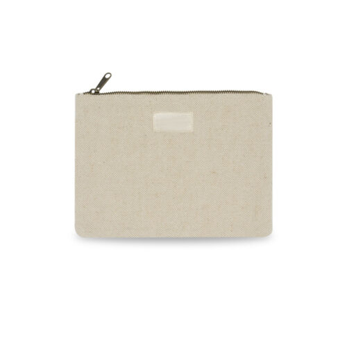 Grande pochette à fermeture éclair en jute biologique