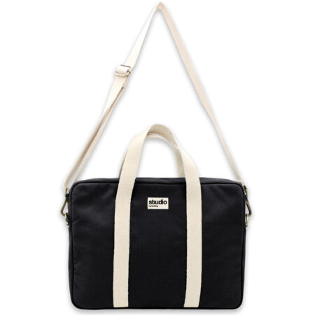 Sac Ordinateur en coton biologique avec bandoulière et poignées - 15 pouces