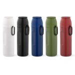 Thermos en acier inoxydable recyclé avec 2 gobelets – vue 2