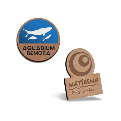 Badge MDF personnalisé avec pince épingle - Made in France – vue 2