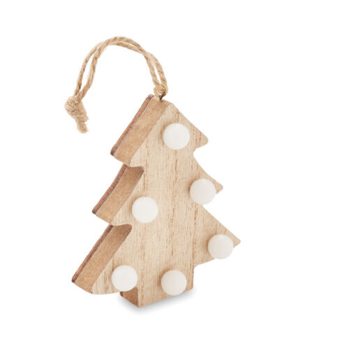 Sapin de Noël en bois lumineux miniature 7x2cm