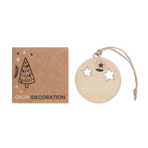 Suspension de Noël en bois forme boule Ø6cm