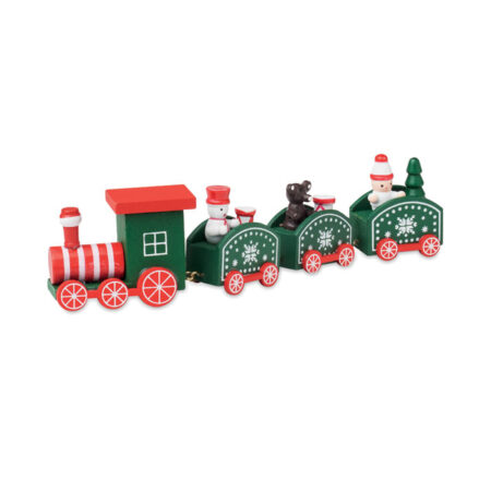 Train de Noël décoratif en MDF 4,5x4,5cm