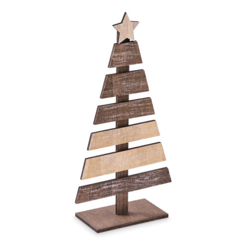 Sapin de Noël en bois découpé 12x23cm