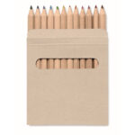 Set 12 crayons de couleur bois certifié, étui carton