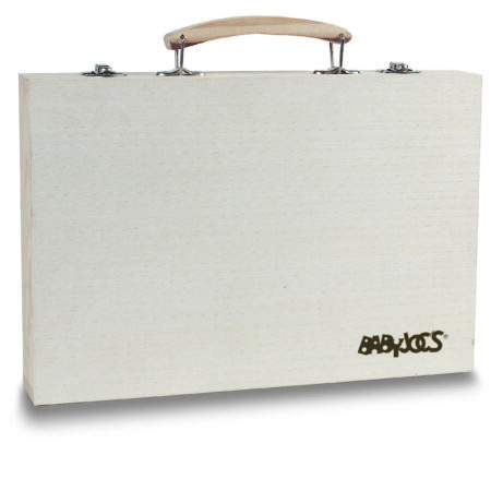 Mallette de peinture en bois naturel – vue 2