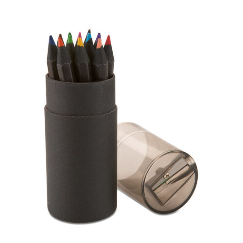 Kit 12 crayons graphite noirs en étui papier