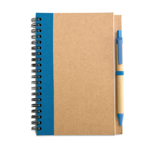 Carnet spirale papier recyclé + stylo assorti – vue 2