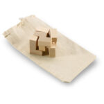 Casse-tête bois naturel + pochette coton