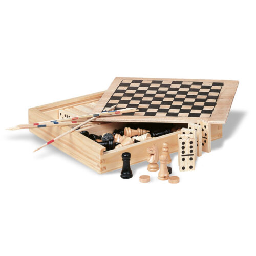 Coffret 4 jeux classiques en bois