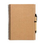 Carnet spirale A5 papier recyclé 140 pages avec stylo – Image 2