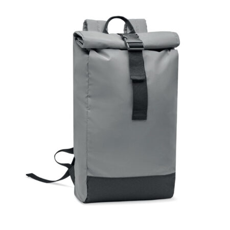 Sac à dos PC 15'' rPET enroulable bandes réfléchissantes