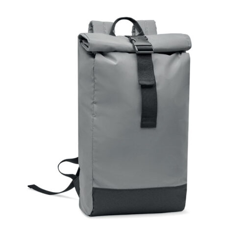 Sac à dos PC 15'' rPET enroulable bandes réfléchissantes