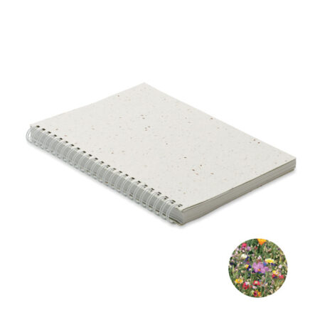 Carnet de Notes à Spirale A5 - Couverture en Papier Ensemencé