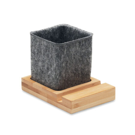 Pot à crayons feutre RPET & base bambou