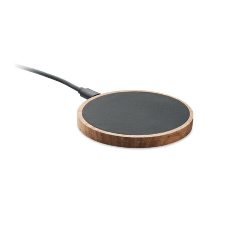 Chargeur sans fil 15W socle acacia naturel
