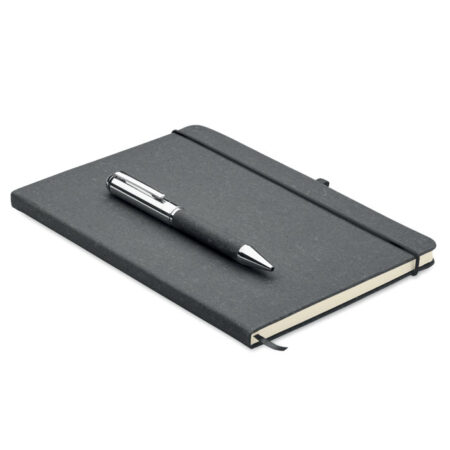 Carnet cuir recyclé A5 avec stylo assorti synderme