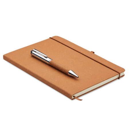 Carnet cuir recyclé A5 avec stylo assorti synderme – vue 2