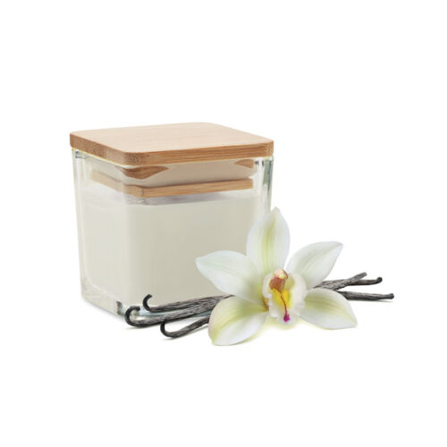 Bougie parfumée carrée en verre 50g