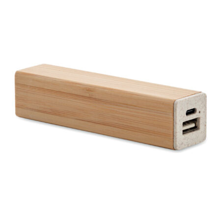 Powerbank 2600mAh boîtier bambou naturel