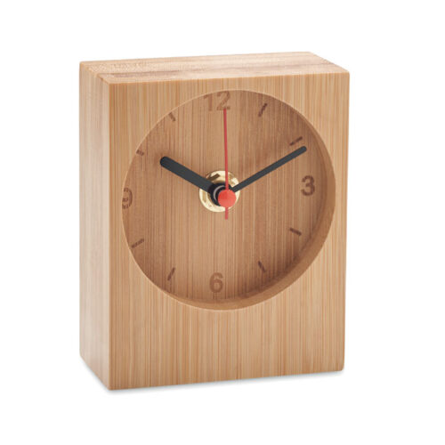 Horloge de table design en bambou naturel