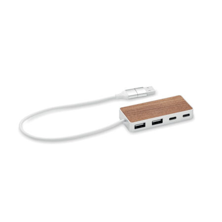 Hub USB-A 4 ports aluminium recyclé 27,5cm