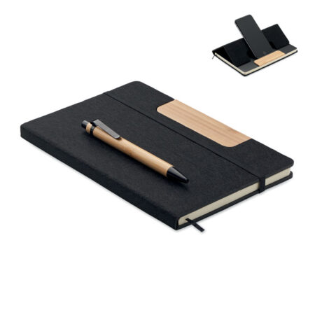 Coffret carnet A5 RPET et stylo assortis