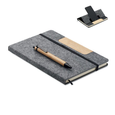 Coffret carnet A5 RPET et stylo assortis – vue 2