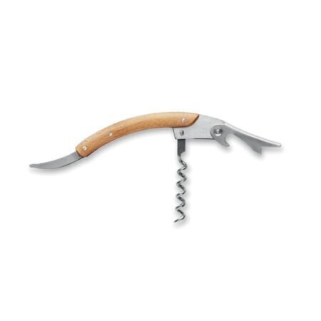 Tire-bouchon sommelier inox et bambou
