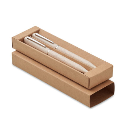 Set stylo paille de blé et ABS recyclé