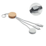 Porte-clés câble 4-en-1 60W en bambou – vue 2