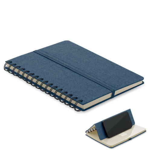 Cahier A5 papier recyclé avec support téléphone intégré – vue 2