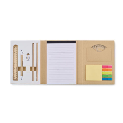 Set papeterie bloc-notes papier recyclé A5
