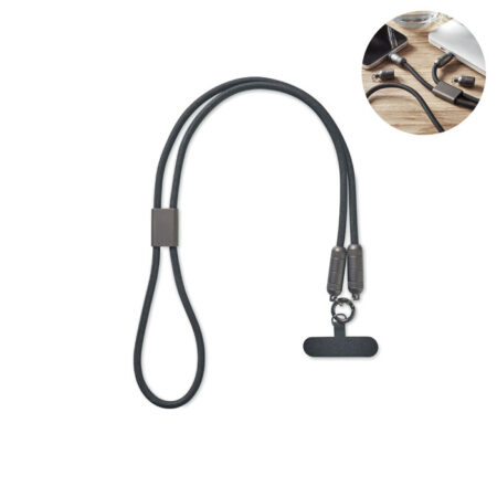 Lanyard câble de charge rapide 60W aluminium recyclé