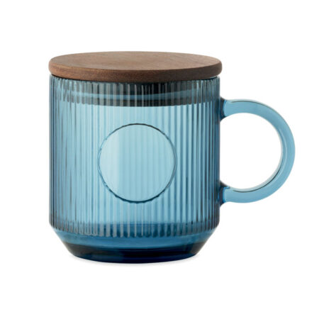 Mug en verre strié 300ml format espresso