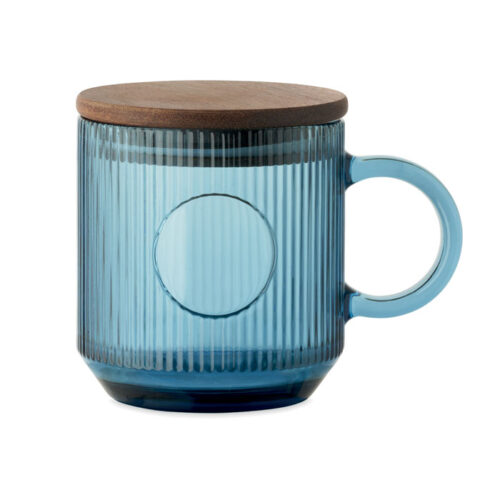 Mug en verre strié 300ml format espresso