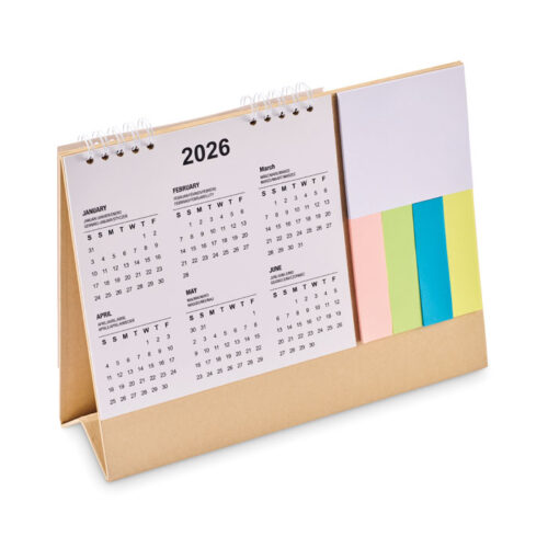 Calendrier de bureau perpétuel avec bloc mémo recyclé