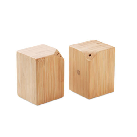 Set sel & poivre design en bambou naturel