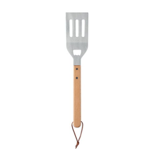 Spatule barbecue inox et manche hêtre