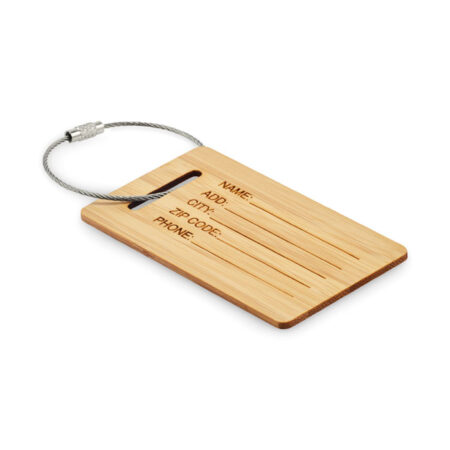 Étiquette bagage bambou naturel 5cm