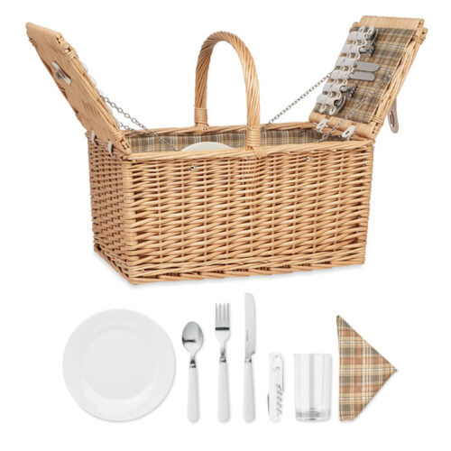 Panier pique-nique osier naturel 4 personnes