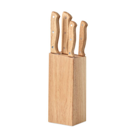 Set 5 couteaux de cuisine sur socle en bois